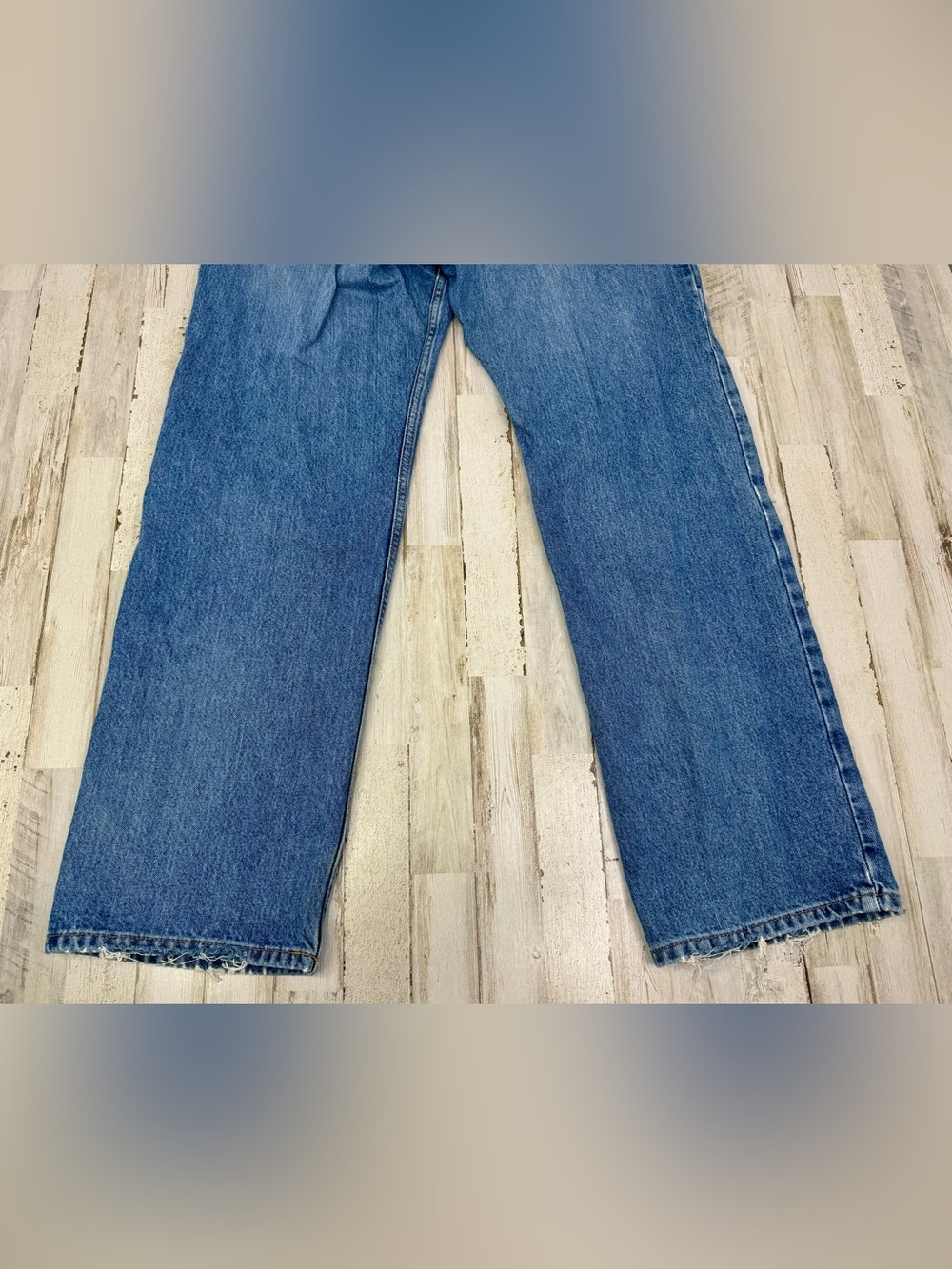 Vintage Eddie Bauer Jeans Mens 34x32 Straight Fit Y2K Medium Wash Blue Denim - Picture 10 of 10
